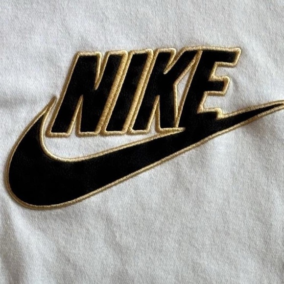 Nike men’s White Long Sleeve Hoodie Black/Gold Logo on front XL - Picture 5 of 12